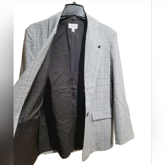 Steve Madden Oversized Grey Plaid Blazer Women's Size XXL (16) NWT - Picture 5 of 7